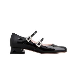 Roger Vivier Trés Vivier Strass Buckle Mini Babies Ballerinas in Patent Leather